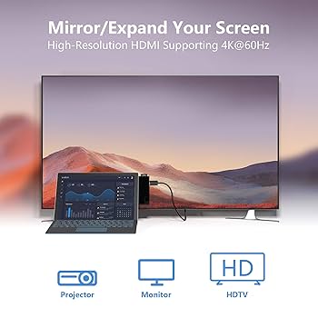 Amazon.co.jp: Microsoft Surface Pro 7ハブ 7ポート付き4K@60Hz